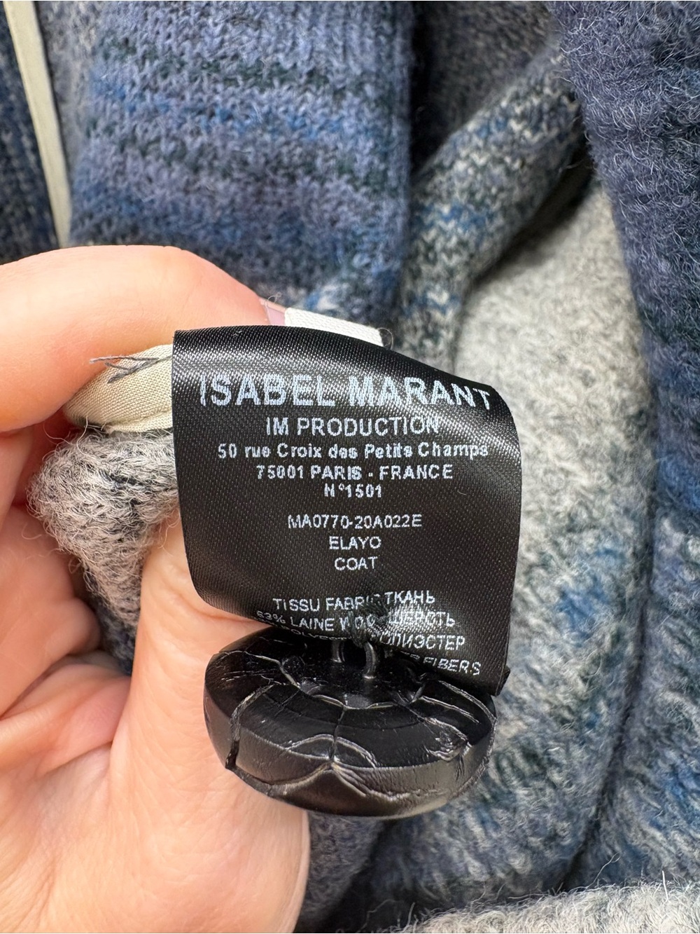 Isabel Marant Blue Gray Plaid Wool Blend Trench Coat - Picture 5 of 7